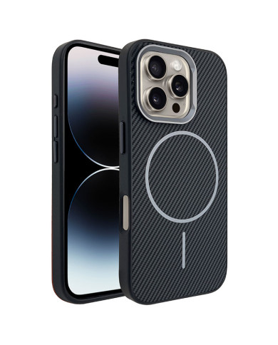 Husa MagFiber » iPhone 16 Pro Max, Carbon MagCase, AntiShock, Black