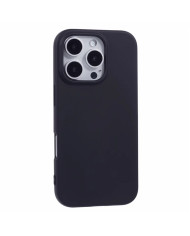 Husa Soft » iPhone 16 Pro, MicroFiber, TPU, Pure BLACK