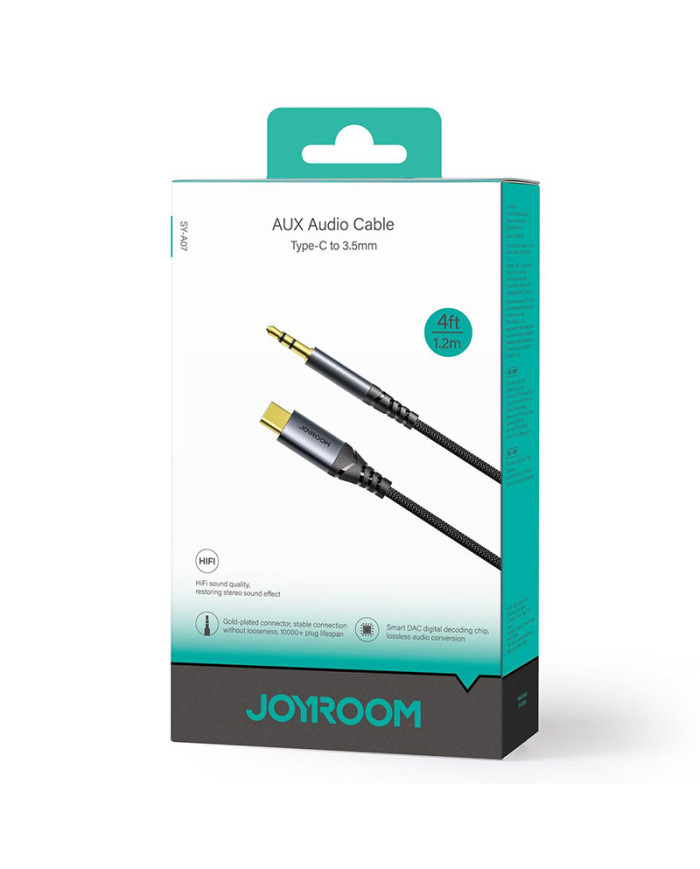 Joyroom (SY-A07) - Cablu Audio, USB-C la Jack 3.5mm (M) - 1.2m, Black
