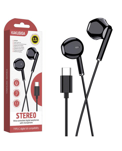 Kaku (KSC-1295) - Casti cu Fir, In Ear, USB-C, 1.2m, Mic & Volume Key, Black
