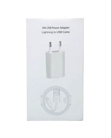 OEM (MD813ZM) - Incarcator retea + Cablu Lighting, 1xUSB-A, 5W, White [blister]