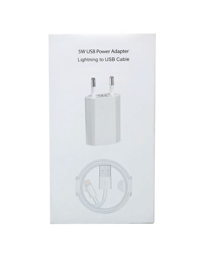 OEM (MD813ZM) - Incarcator retea + Cablu Lighting, 1xUSB-A, 5W, White [blister]