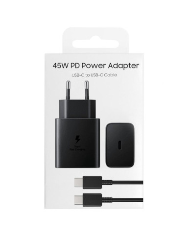 OEM (T4510NBC) - Incarcator Retea + Cablu USB-C, 45W, 1xUSB-C, PD, Fast Charging, Black [blister]