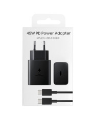 OEM (T4510NBC) - Incarcator Retea + Cablu USB-C, 45W, 1xUSB-C, PD, Fast Charging, Black [blister]