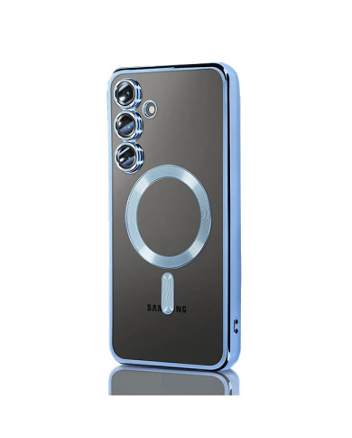 Husa Plating » Samsung A26, MagCase, TPU Clear, frame Blue