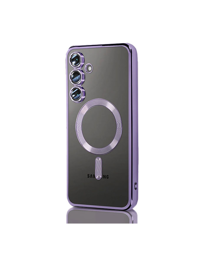Husa Plating » Samsung A26, MagCase, TPU Clear, frame Purple
