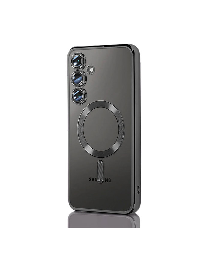 Husa Plating » Samsung S25, MagCase, TPU Clear, frame Black