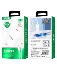 Incarcator Retea + Cablu Lightning, 1m, PD25W, 1xUSB-C, FastCharge, WHITE