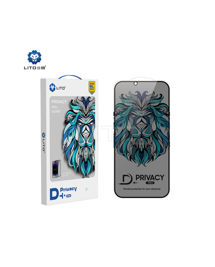 Lito » Folie D+ Pro Privacy » iPhone 15 Pro Max, Black frame