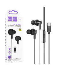 Hoco (M114) - Casti cu Fir, In Ear, USB-C, 1.2m, Mic & Volume Key, Black