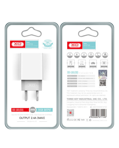 XO (L73) - Incarcator Retea, 2.4A, 1xUSB-A, QC 3.0, White