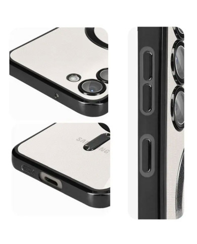 Husa Plating - Samsung S25 Edge - silicon cu MagSafe, Slim, Clear, Black