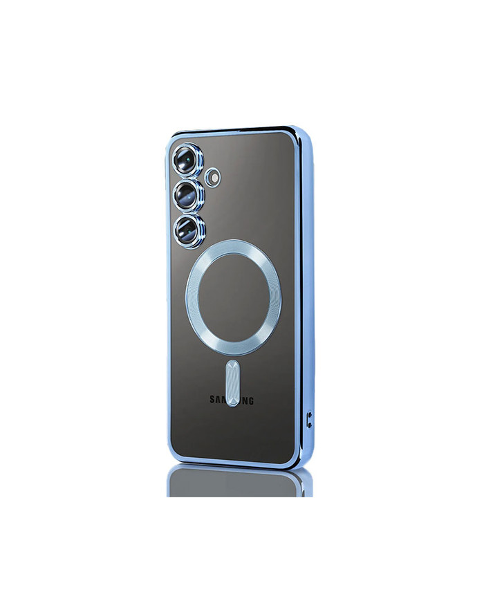 Husa Plating » Samsung S25 Ultra, MagCase, TPU Clear, frame Blue