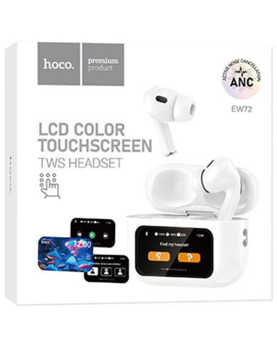 Hoco (EW72) - Casti Wireless, Ear Buds, cu ecran LED, BT 5.4, ANC, 360mAh, White