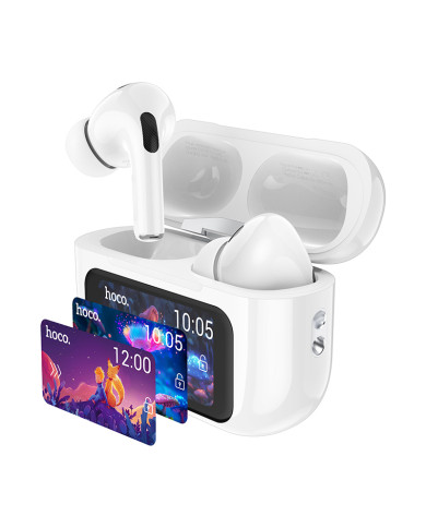 Hoco (EW72) - Casti Wireless, Ear Buds, cu ecran LED, BT 5.4, ANC, 360mAh, White