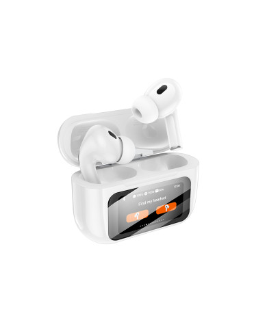 Hoco (EW72) - Casti Wireless, Ear Buds, cu ecran LED, BT 5.4, ANC, 360mAh, White