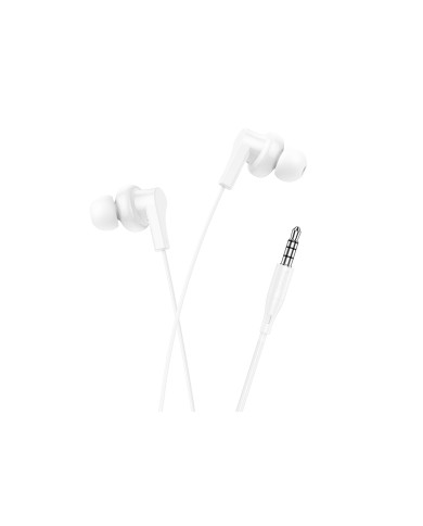 Hoco (M114) - Casti cu Fir, In Ear, 3.5mm, 1.2m, Mic & Volume Key, White